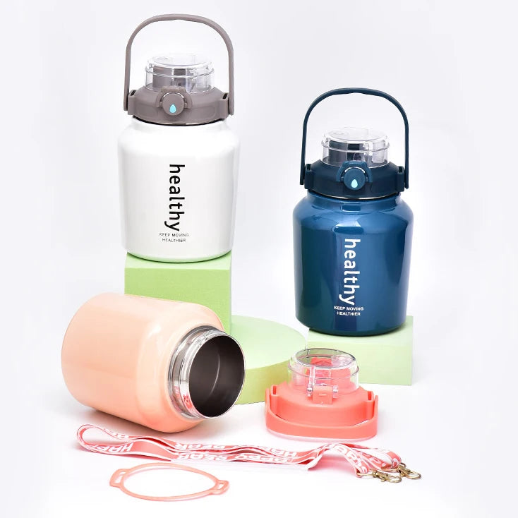 Portable Insulation Vacuum Coffee Cups Kids Stainless Steel Water Bottle With Handle for School