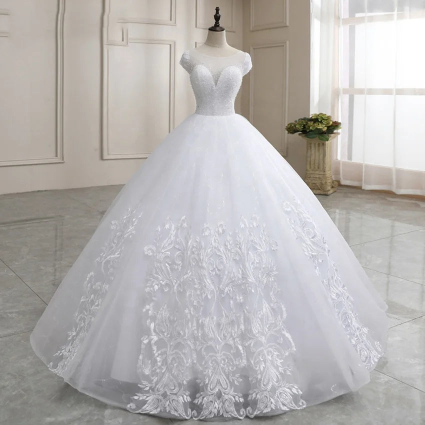 2023 New Trailing Wedding Dress Simple Fairy Backless Embroidery Wedding Dress Fresh Lace Dream White Wedding Dress