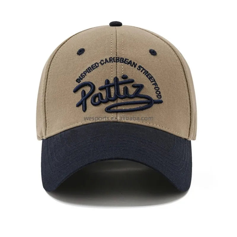 Customized 5 6 7Panels Baseball Cap 3d Large Letter Embroidered Hat Two Tone Structured Fashion Outdoor Unisex Dad Hat