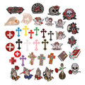 Wholesale Price Hot Sale American Style Sequin Embroidery Bible Book Angel Pray Crucifix Cross Rose Skull Iron on Patch