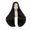 Celebrity Wig 30inch Straight #2/6 Black Natural Color Daily Life Wearing Futura Henlon Matte Fiber Synthetic Lace Front Wigs
