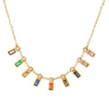 Laodun New Colorful Cubic Zirconia Chain Necklace Metal 18K Gold Vermeil Stainless Steel Collar Necklace for Women Vermeil
