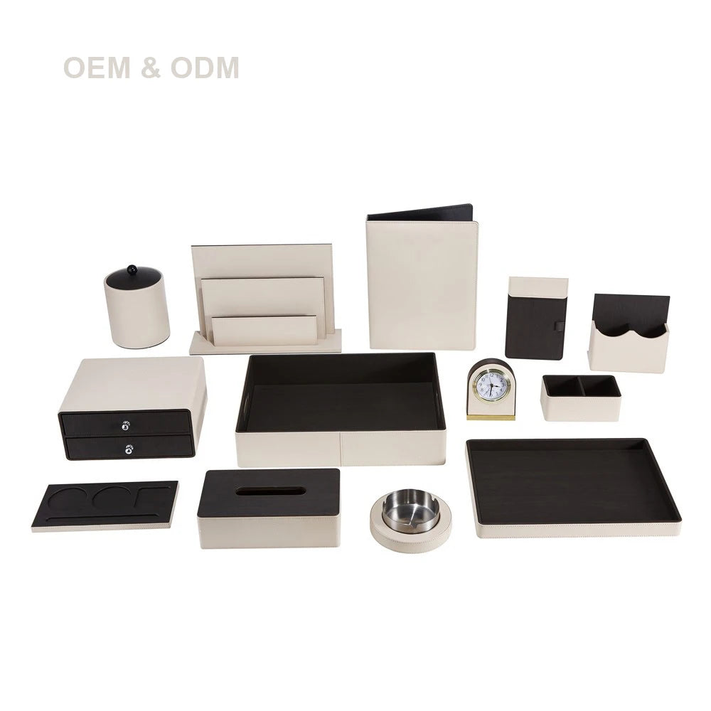 Eco Friendly Guest Bathroom Leather Hotel Supplies Luxury Hotel Accessories Product Amenities Set for Hotel