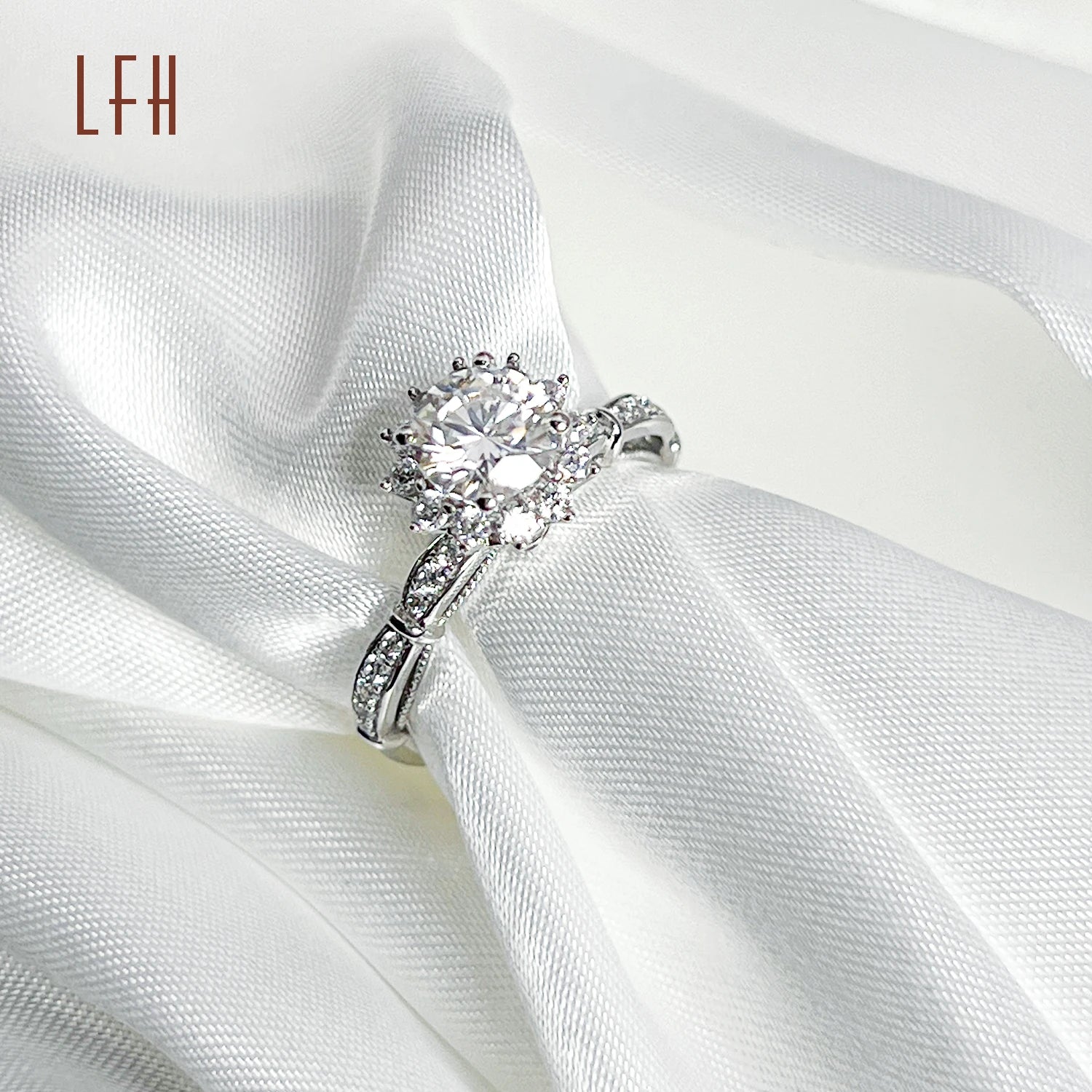 Ladies Engagement Wedding Ring 18k Gold Rings for Women 18k Real Gold Moissanite Ring 18k Gold