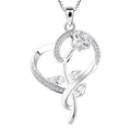 925 Sterling Silver Jewelry Custom Gold Plated Custom Rose Cz Heart I Love You Pendant Necklace