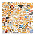 Funny 100Pcs Cartoon Corgi Dog Graffiti Stickers for Car Notebook Wall PVC Waterproof Pet Meme Sticker