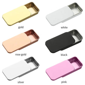 Promotional Cheap Custom logo Empty Sliding Top case Small Mint Candy Metal Tins Box Containers Slide Lid Tin case