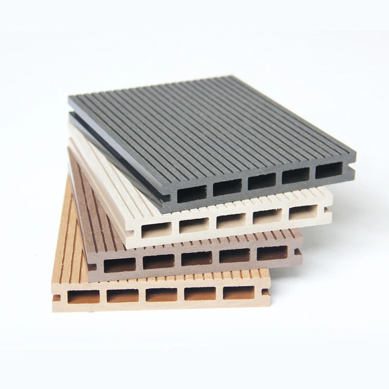 WPC Wood Plastic Hollow Composite Waterproof Anti-Slip Brushed European Fireproof Outdoor Floor Decking Engineered Wooden Deck