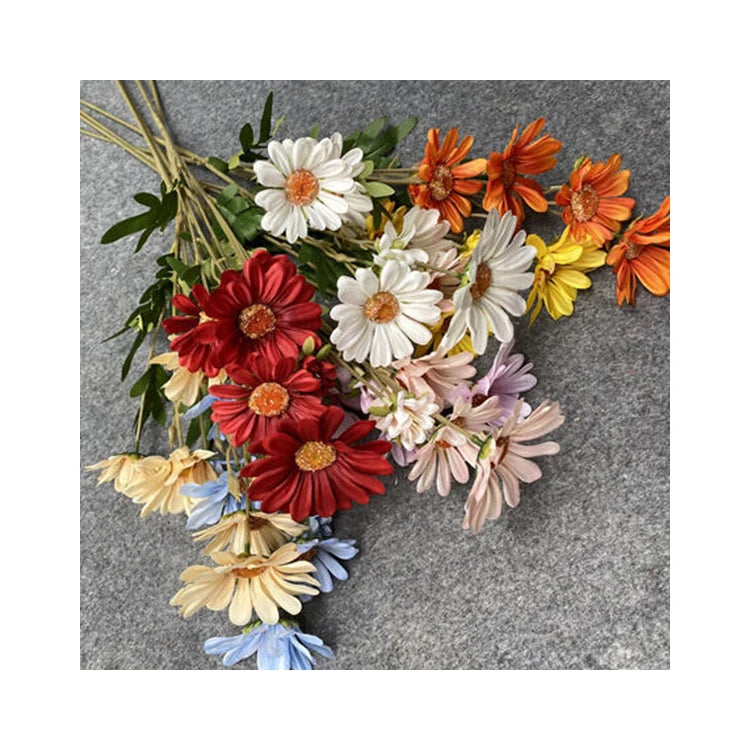 China Manufacture Quality Long Branch 6-head Daisy Artificial Flower China