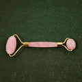 Huiying Natural Jade Rose Quartz Roller Reduce Wrinkles Aging Jade Stone Facial Spiky Head Roller