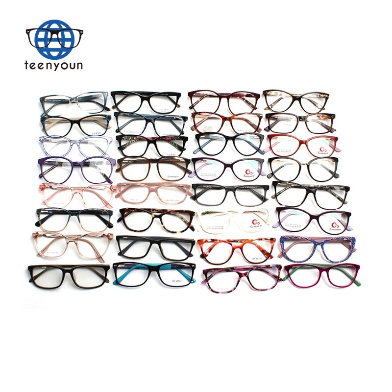 Teenyoun Free Samples Assorted Ready Mixed Stock Cheap Glasses Acetate Optical Eyeglass Frames Eyewear