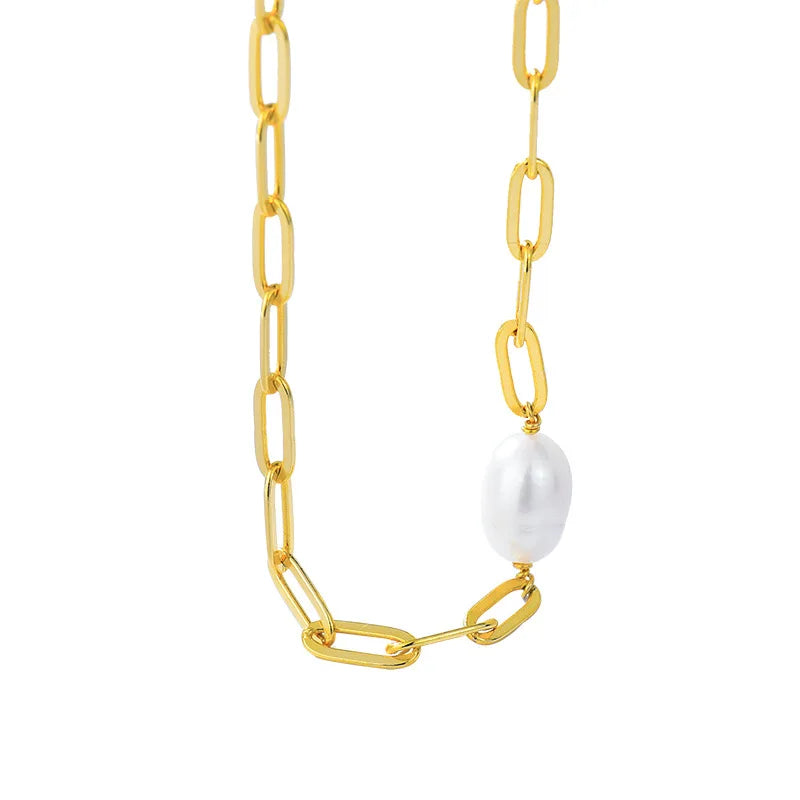 MA YIN FANG Factory Wholesale Mom Necklace 925 Sterling Silver AAAA Grade Gold/Platinum Plated White Pearls Trendy Women's