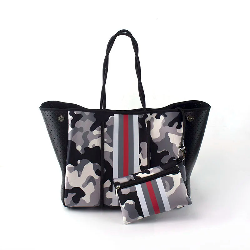 Hot Selling Perforated Neoprene Bag Beach Bag Tote Handbag Bags for Women