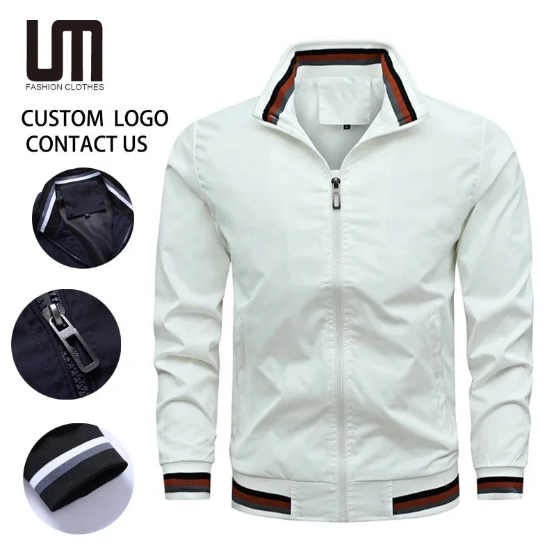 Liu Ming Custom Logo Wholesale Autumn Winter Men Clothing Windbreaker Streetwear Plus Size 4XL Zipper Jacket