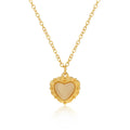 Sunshine Shell Heart Necklace Pattern 3D Peach Heart Pendant Stainless Steel Collar Chain