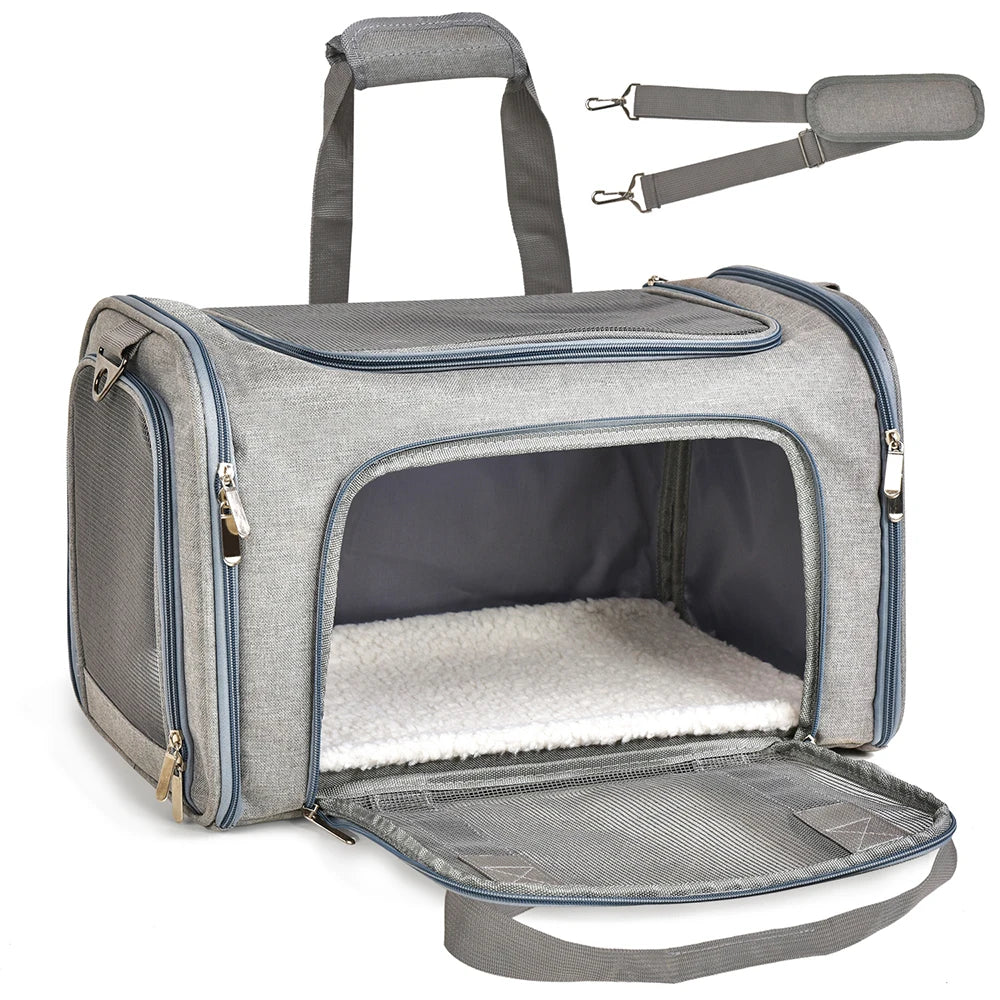 Cats Puppies up to 15 Lbs Europe & America Airline Approved Carrier Collapsible Travel Puppy Carrier Bag