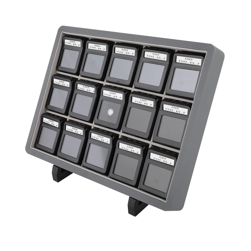 Metal Loose Diamond Jewelry Storage Box Slide Buckle Exquisite Gemstone Box Tray Set with Logo Card