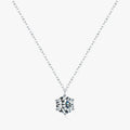 925 Sterling Silver Sparkling Round 1CT Ten Hearts Zirconia Pendant Necklaces Classic Wedding Jewelry for Women