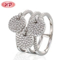 Wholesale Korean New Arrival Valentine Day Gift Zircon Silver Jewelry Stackable Ring Clear Zircon S925 Sterling Silver Ring