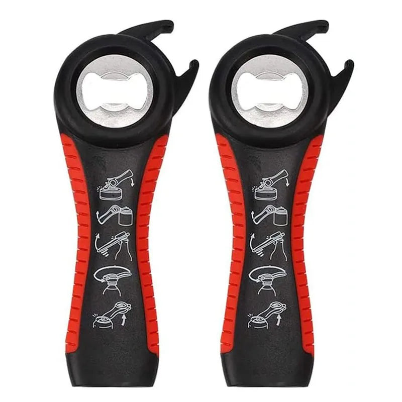 5-in-1 Multi Function Manual Bottle Opener Easily Opens Twist Caps Bottle Caps Canning Lids Arthritis Jar Openers