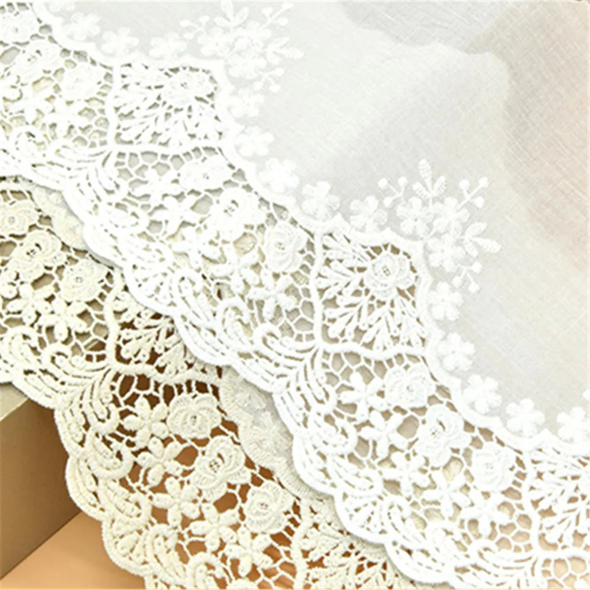 1Yard Embroidered Cotton Floral Lace Trim Fabric Sewing DIY Wedding Clothes Underwear Width 20cm