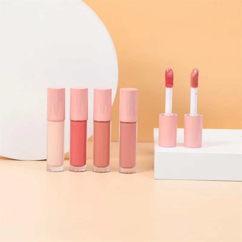 New Custom Girl Women Private Label Vegan Moist Glossy Long Lasting High Pigment Clear Liquid Lip Gloss Daily Date Party