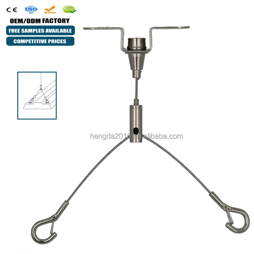 Factory Price Heng Da Brass Light Lifters Hanging Picture Steel Wire Cable Suspension Kits for Lighting