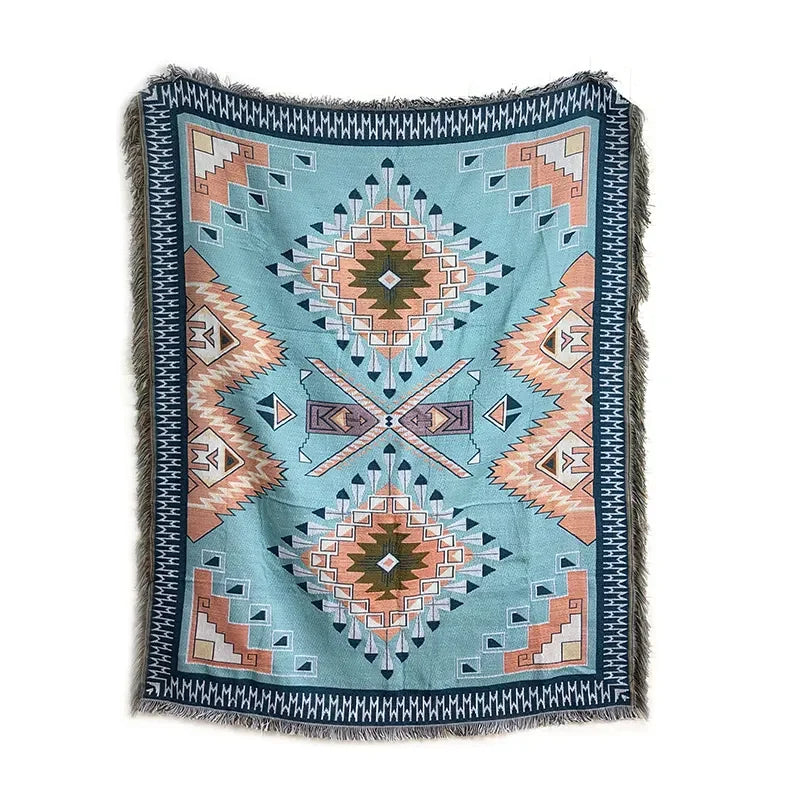 Custom Design Portable Woven Throw Blanket for Home Travel & Hotel Use-Four Seasons