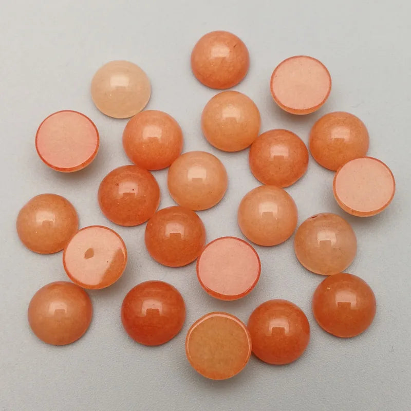 Huiying Top shape fine quality stone crystal wholesale bulk beads gemstone yellow 8mm cabochon jewelry loose Crafts