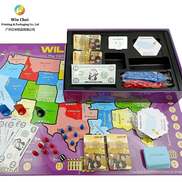 Custom Personalized Board Card Game Printing Manufacturer with Tokens Pieces Pawns on Demand