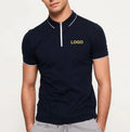 Customised Knitted Polyester/Cotton Men's Formal Golf Shirts Breathable Short Sleeve Uniform Logo Printed ODM Solid Button