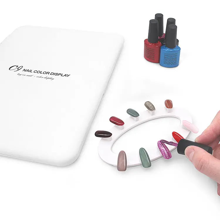 C9 Nail Display Book Stylish Plastic Nail Color Display No Need Glue Professional 120 Nail Colors Chart With Practice Stand