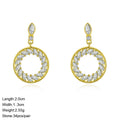 Fashion Trendy Earring Sterling Silver 925 Jewelry Gold Plated Women Studs Zirconia Earrings Wholesale