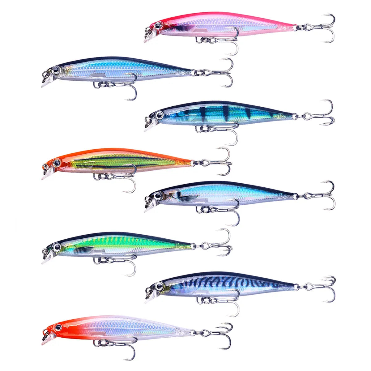 8CM 5.5G Long Casting Diving Minnow Lure Plastic Fish Lure Fishing Bait Hard Bait Beach Pesca Bass Perch Fishing
