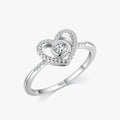 Ailmay Top Quality Real 925 Sterling Silver Sparkling Clear Zircon Elegant Heart Finger Ring for Women Romantic Wedding Jewelry