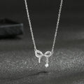 Wholesale Fashion Jewelry 925 Sterling Silver Necklace Heart Bow Tie Pendant Necklace