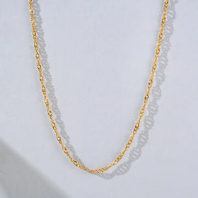 Hot Sale New Trendy PVD Gold Plated Jewelry Stainless Steel Water Wave Link Chain Necklace