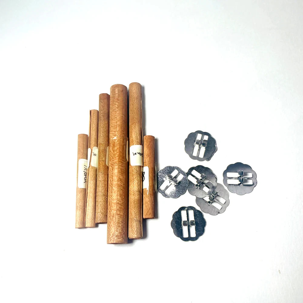 Natural Round Wooden Candle Wicks with Iron Stand Tube Customized Size & Accept Logo for DIY Candle Making