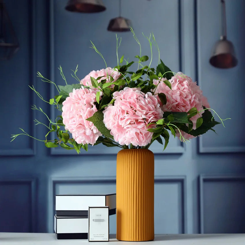 D-H001 Hydrangea Flower Home Decor Luxury Real Touch Hydrangeas Flowers Artificial for Wedding Decoration