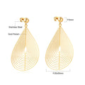 18K Gold Plated Drop Earrings Women Stainless Steel Jewelry Pendant Minimalist Trendy Jewelry Big Hollow Water Drop Earrings