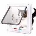 Cat Flap Door Security Lock Flap Door for Dog Cats Kitten ABS Plastic Small Pet Gate Door Kit Cat Dog Products