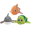 Interactive Eco-Friendly Small Turtle Pet Toy Ocean Series Cotton Rope Chew Sound Plush Dog Chew Toy with Knot Supplies for Cats