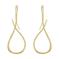 High Quality 18K Gold Plated Brass Jewelry Minimalist Style Twisted Line Water Drop Shape Drop Earrings E201189