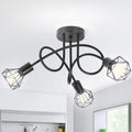 Ceiling Light 3Heads Black Color Modern Lights for Home for Bedroom Living Room Decorative Lighting LED Chandelier Lamp