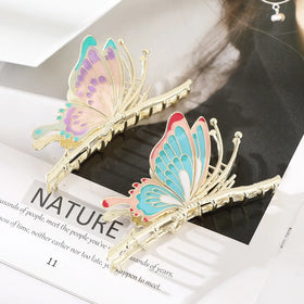 Best Selling Colorful Butterfly Hair Claws Classic Metal Hair Clip Hair Ornaments Alloy Hairpin for Women