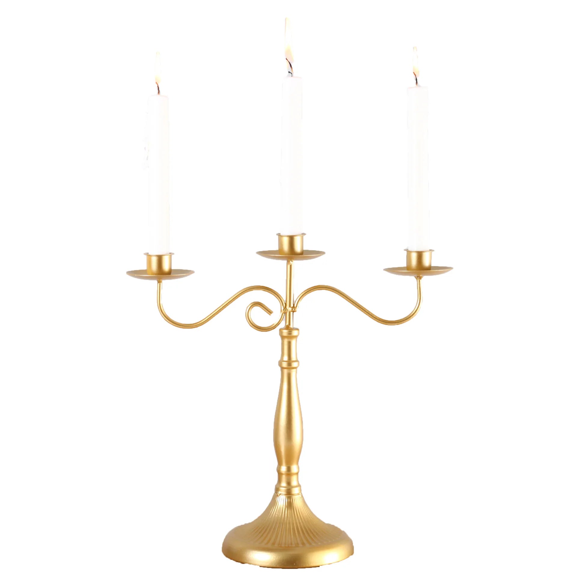 American New Style Wedding Valentine's Day Gold Elegant Metal Handmade Home Decoration Candlestick Holder