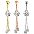 14G Belly Button Rings Dangle for Women Surgical Steel Navel Rings Body Piercing Jewelry