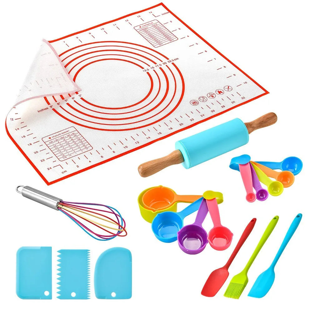 19pcs Plastic Knives Fruit DIY Baking Workers Children's Supplementary Food Suit-Fun & Educational Cooking Tool Set