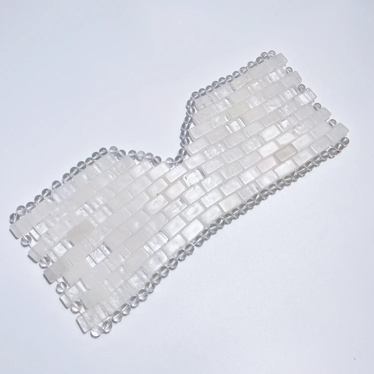 Huiying OEM Private Label Remove Fine Dark Circles Anti Aging Cooling Crystal clear quartz Gem Eye Mask