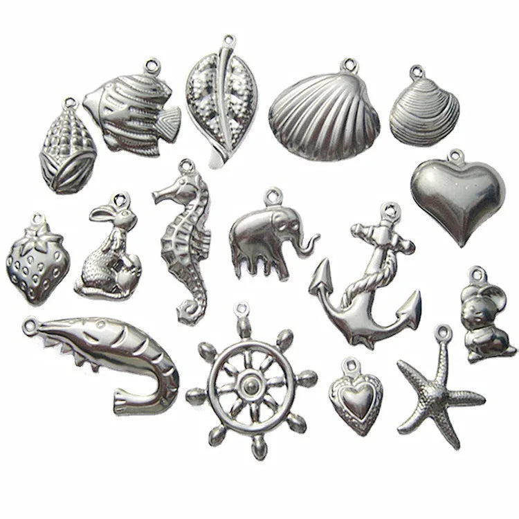 Wholesale Various Jewelry Stainless Steel Mouse Shell Strawberry Charms Necklaces Pendant for Necklace Bracelet